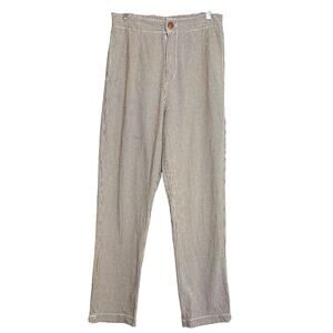 Free People Kate Plaid Straight Leg Pant High Waisted Women's Sz Medium